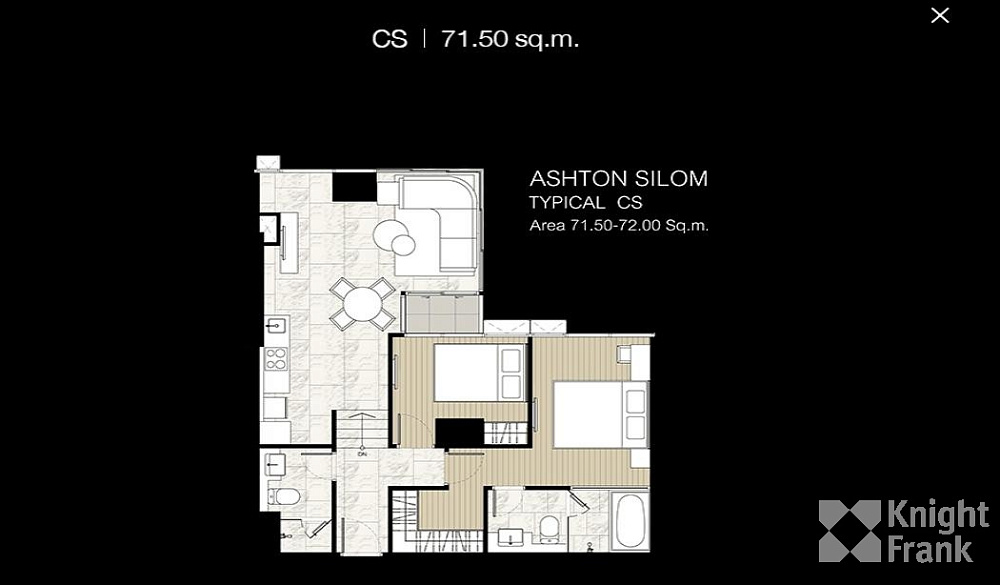Кондоминиум Ashton Silom, 71.49 sq.m